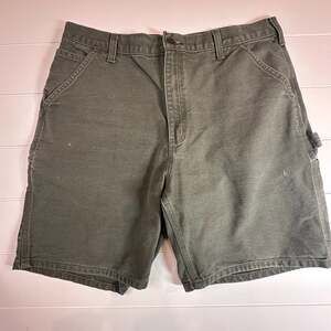 Carhartt Carpenter Shorts Relaxed Fit Moss Green Canvas Utility B25 MOS Size 42